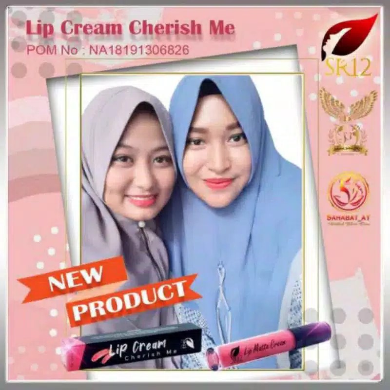 LIP CREAM MATTE CHERISH ME SR12 / WARNA LEBIH TAHAN LAMA LEMBUT DAN MENCERAHKAN BIBIR