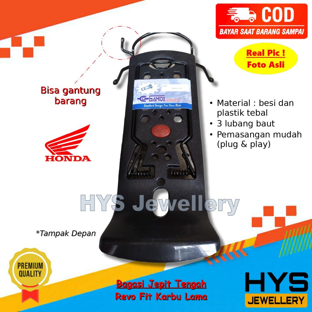 [COD] Bagasi Jepit Tengah Revo Fit Karbu Lama - Penjepit dan Gantung Barang Variasi Aksesoris Motor 