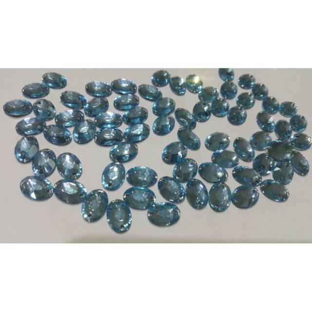 Batu Swarovski Crystal Aquamarine AB 3212/2 MM 10x7