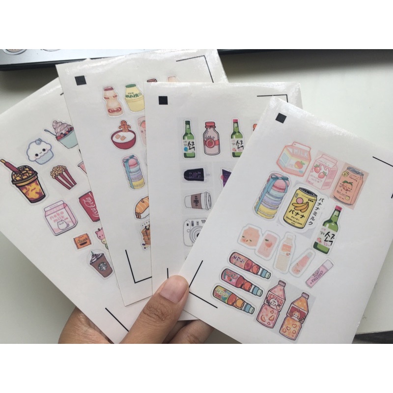 Sticker Korean Food Stiker Tumblr Laptop Aesthetic Murah