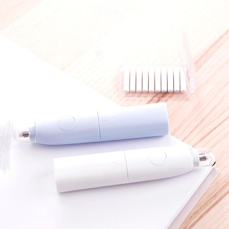 

Ongkir Gratis ya Kawaii Electric Pencil Eraser with 10pcs Rubber Refills for Kids Painting Sketch