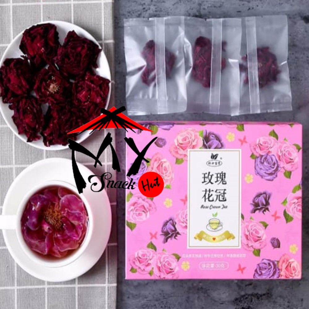 TEH BUNGA MAWAR MAHKOTA SACHET - ROSE CROWN BLOOM FLOWER TEA - COROLLA ROSE MEKAR KERING IMPORT