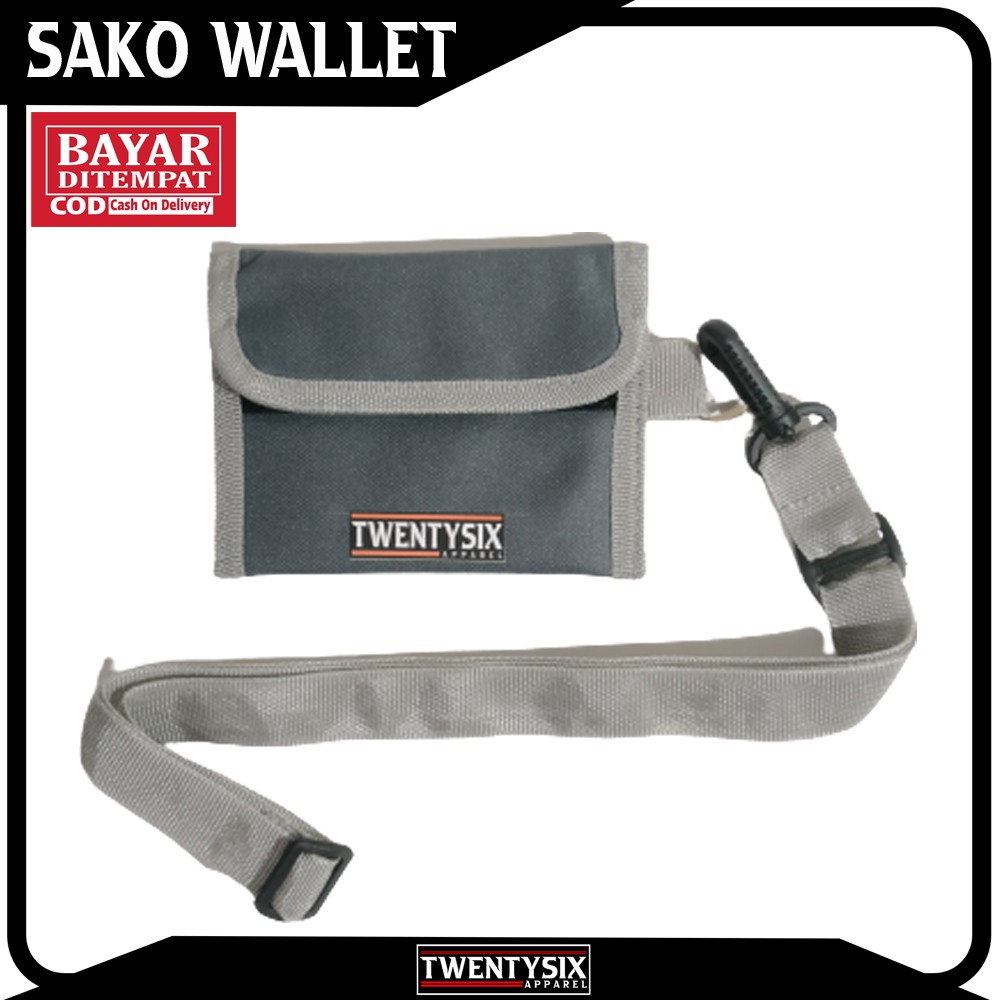 sako wallet wanita pria dompet kartu distro premium walet canvas bukan marka cod warna ABU VELCRO