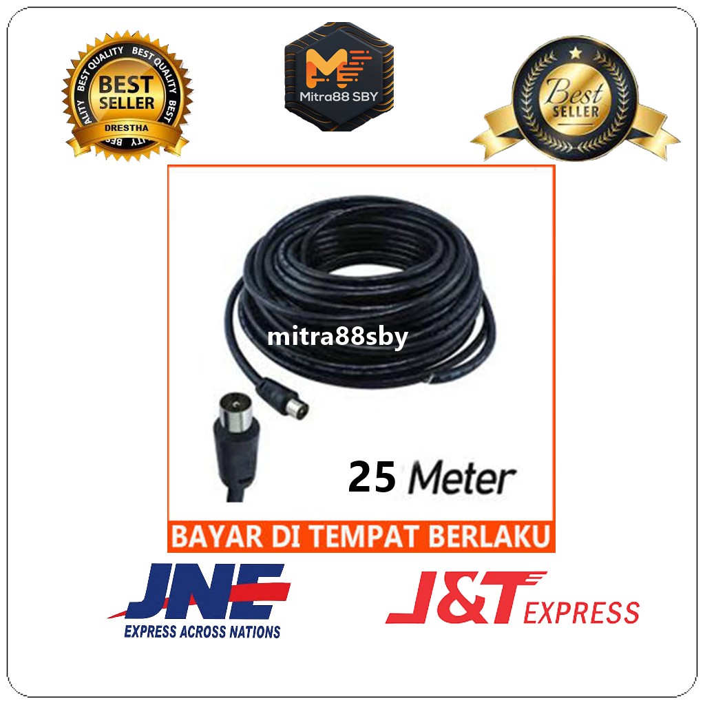 Mitra88sby kabel antena tv parabola RG6 plus jack