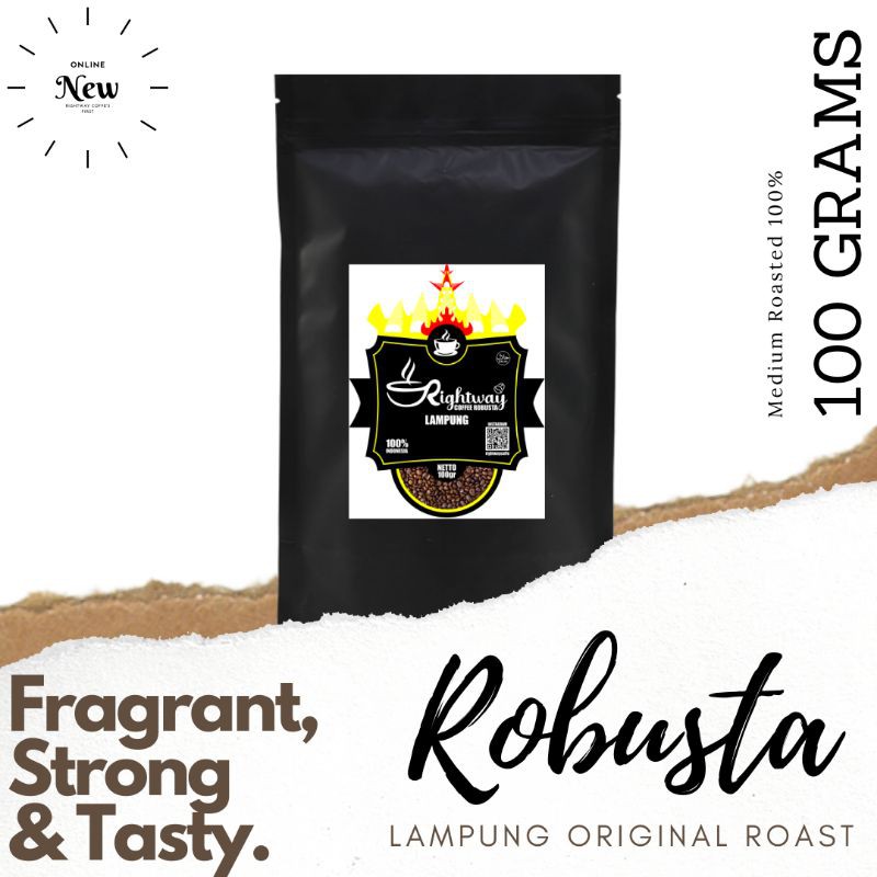 

Kopi Robusta Asli Lampung Kab.Way Kanan (Medium Roast) Bubuk 100gr