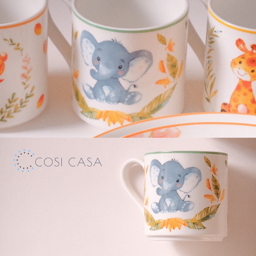 Mug Anak Lumerpa ANIMAL Stackable 320 ml CACA (Gajah) COSICASA KIDS