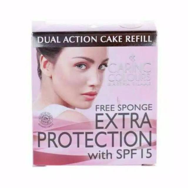 CARING COLOURS Dual Action Cake Extra Protection SPF 15 ( Tersedia Refill ) DAC