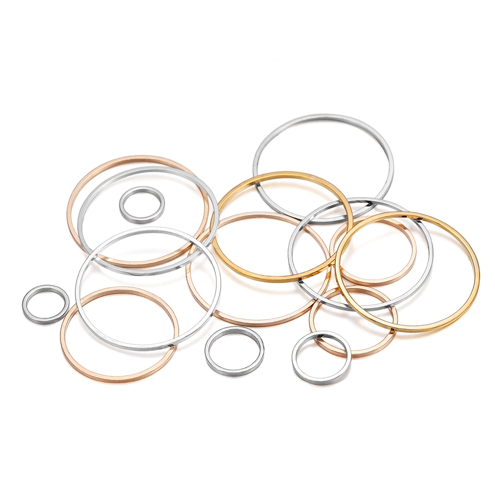 20-50pcs / Lot 8-40mm Ring Konektor Anting Hoops Bahan Kuningan Untuk Membuat Perhiasan