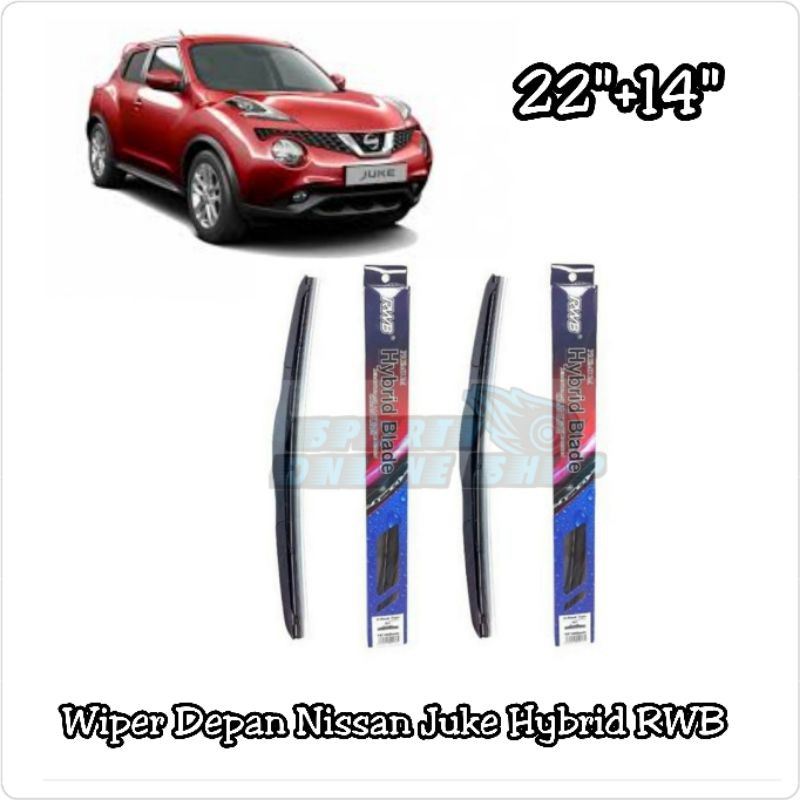 Wiper Depan Nissan Juke 22&quot;+14&quot; Hybrid Merk Rwb