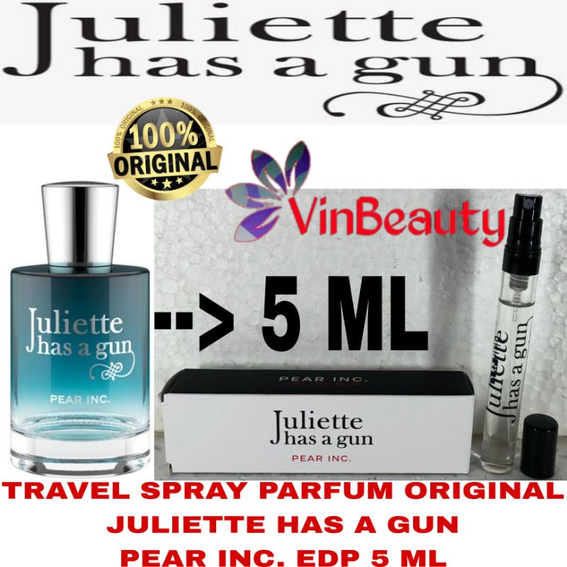 TraveL Spray Parfum OriginaL Juliette Has a Gun Pear Inc. EDP 5 ml