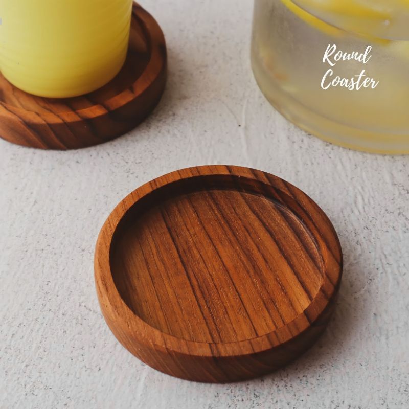 Jual Coaster Kayutatakan Gelas Kayualas Gelas Kayucoaster Kayu Jati Uk 8 Cm Shopee Indonesia 7745