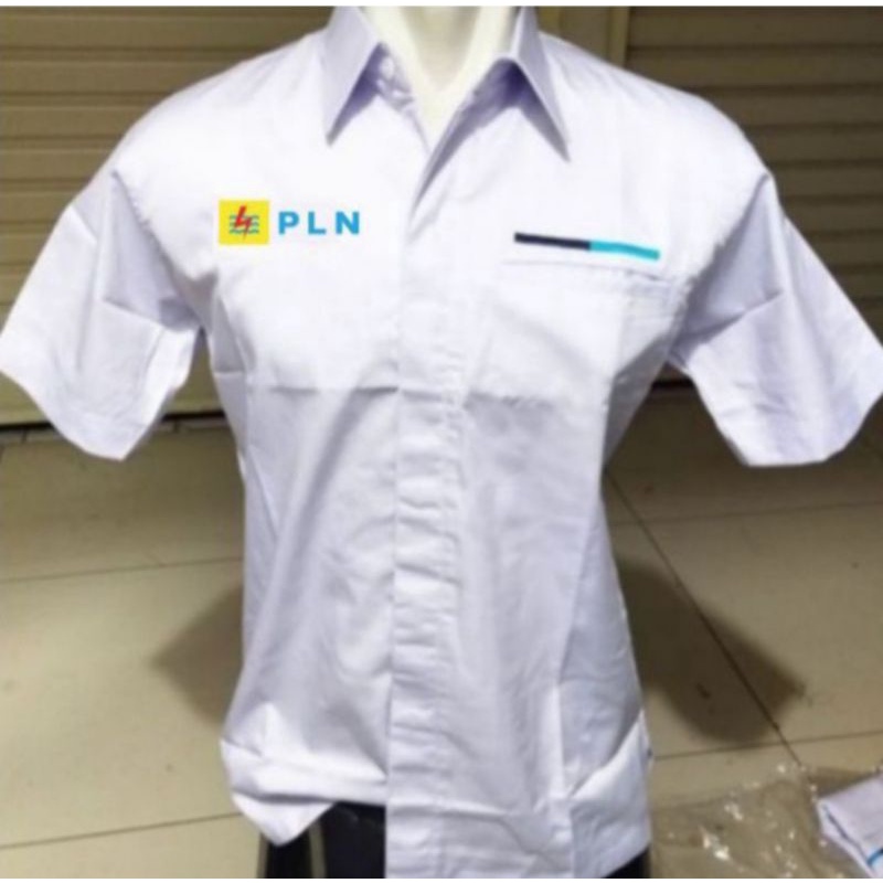 KEMEJA PLN SERAGAM PLN BAJU PLN HEM PLN BORDIR.