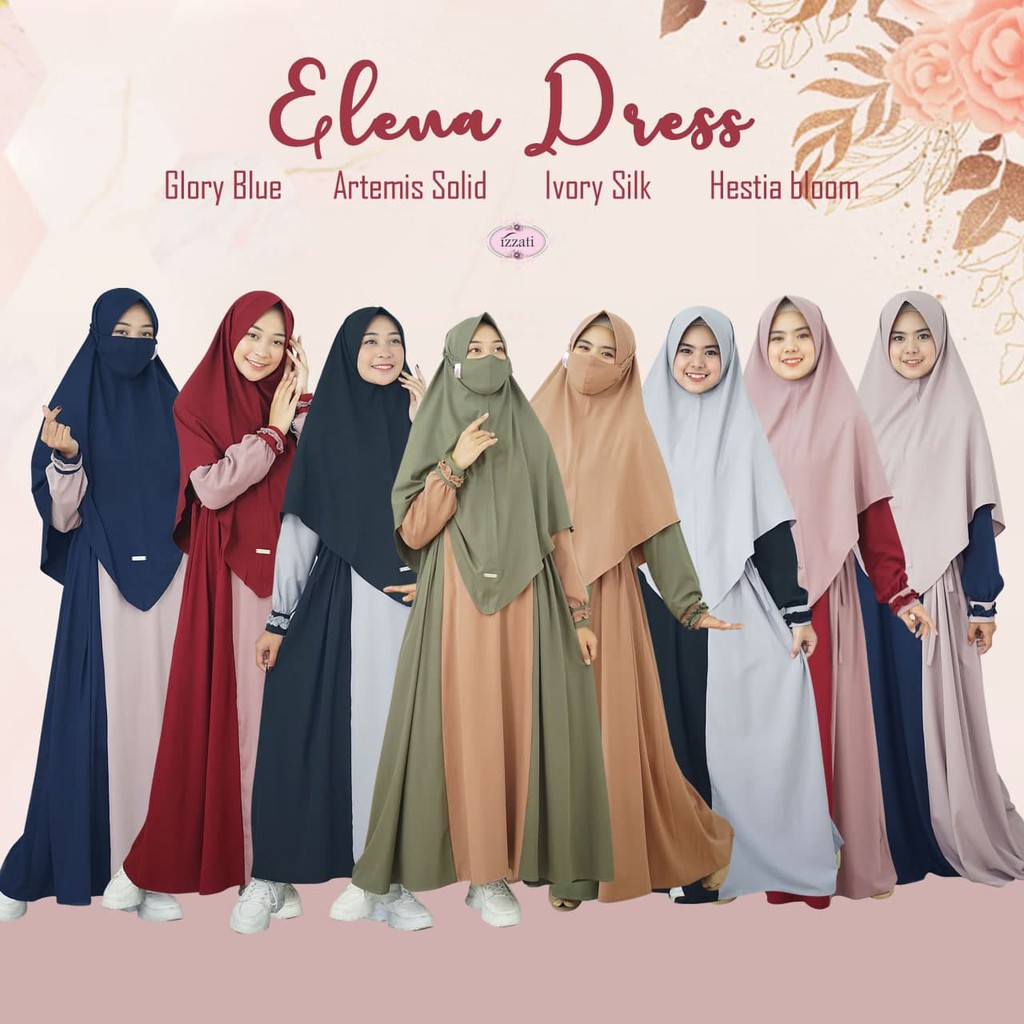 Elena Dress by Izzati Muslimah (1 Set Khimar & Masker)