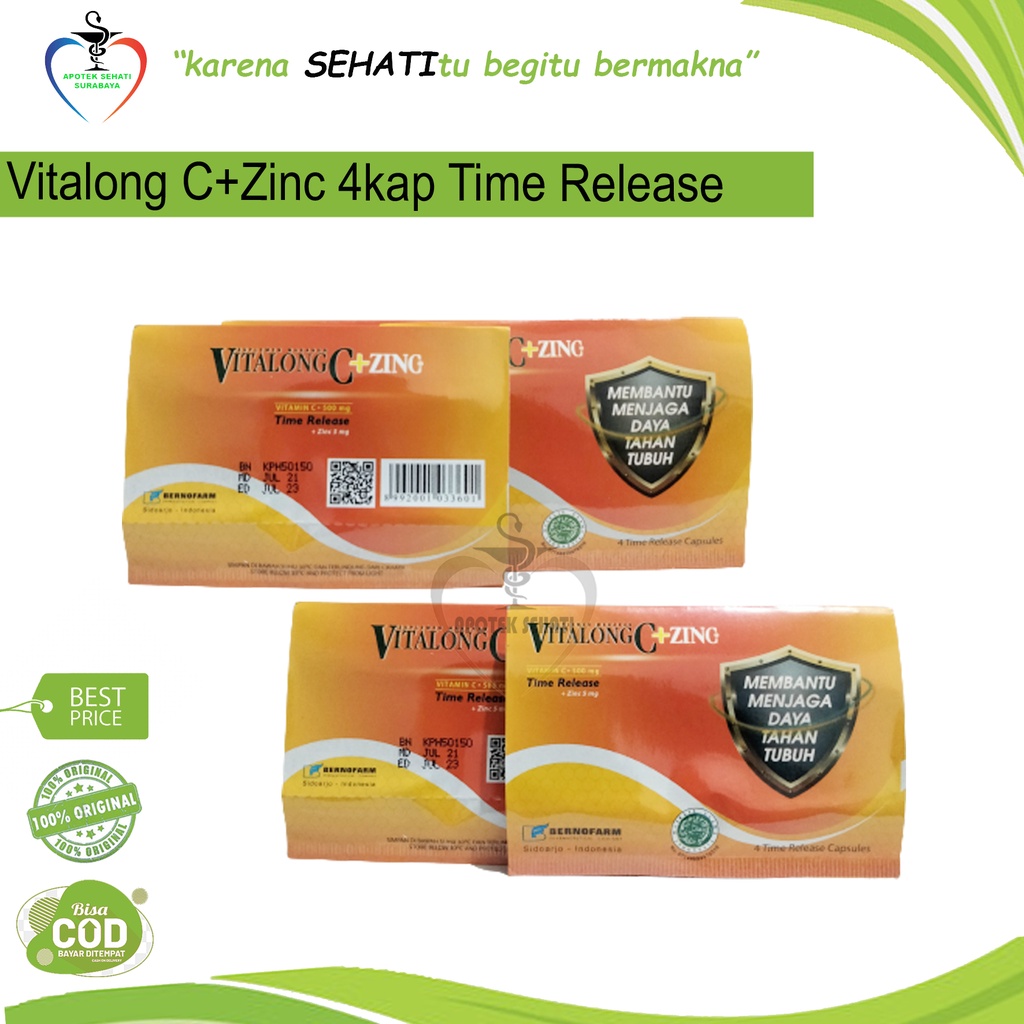 VITALONG C PLUS ZINK PER STRIP ISI 4 TAB SUPLEMEN DAYA TAHAN TUBUH