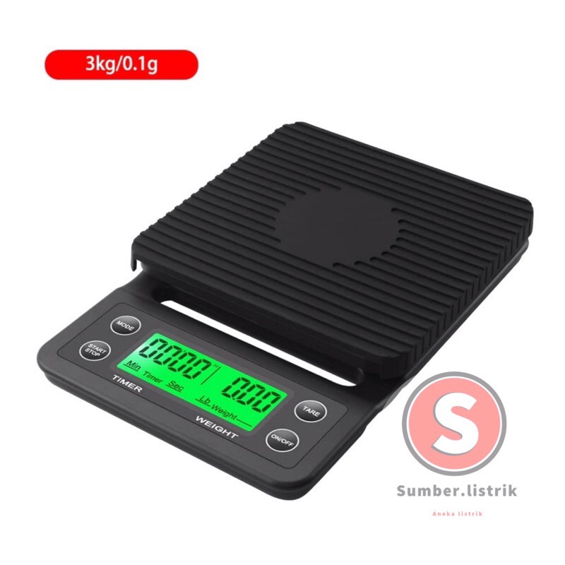 TIMBANGAN DAN TIMER DIGITAL 3KG | SUPER AKURAT PER 0.1 GRAM