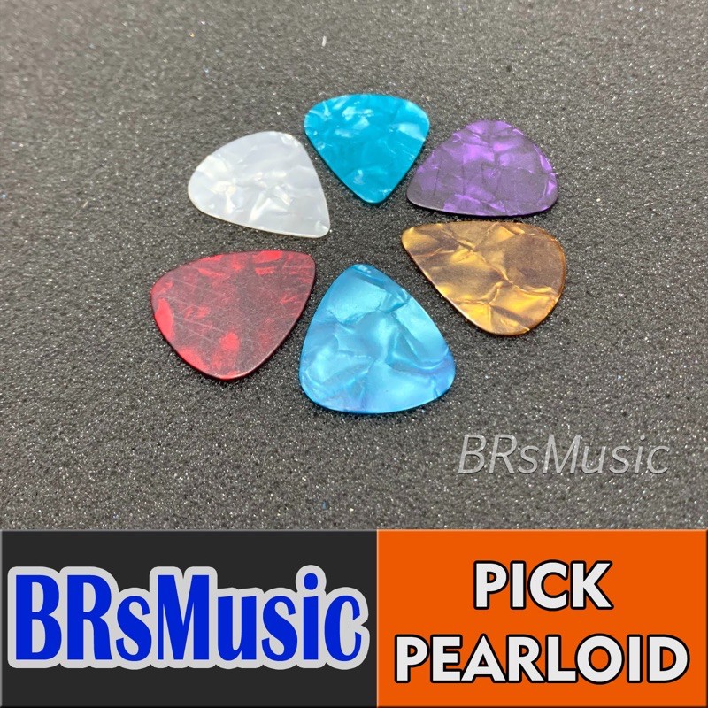 DAPAT 3 PCS Pick Gitar Akustik Elektrik Model Pearloid