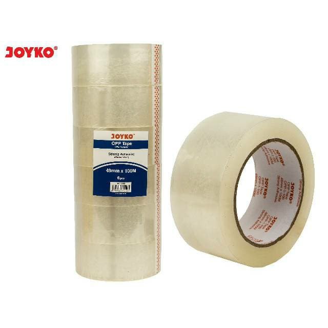 

Lakban / OPP / Platban Joyko Bening / Transparant 48mm 100M / 102 Yard (Dijual Per Slop isi 6pcs)