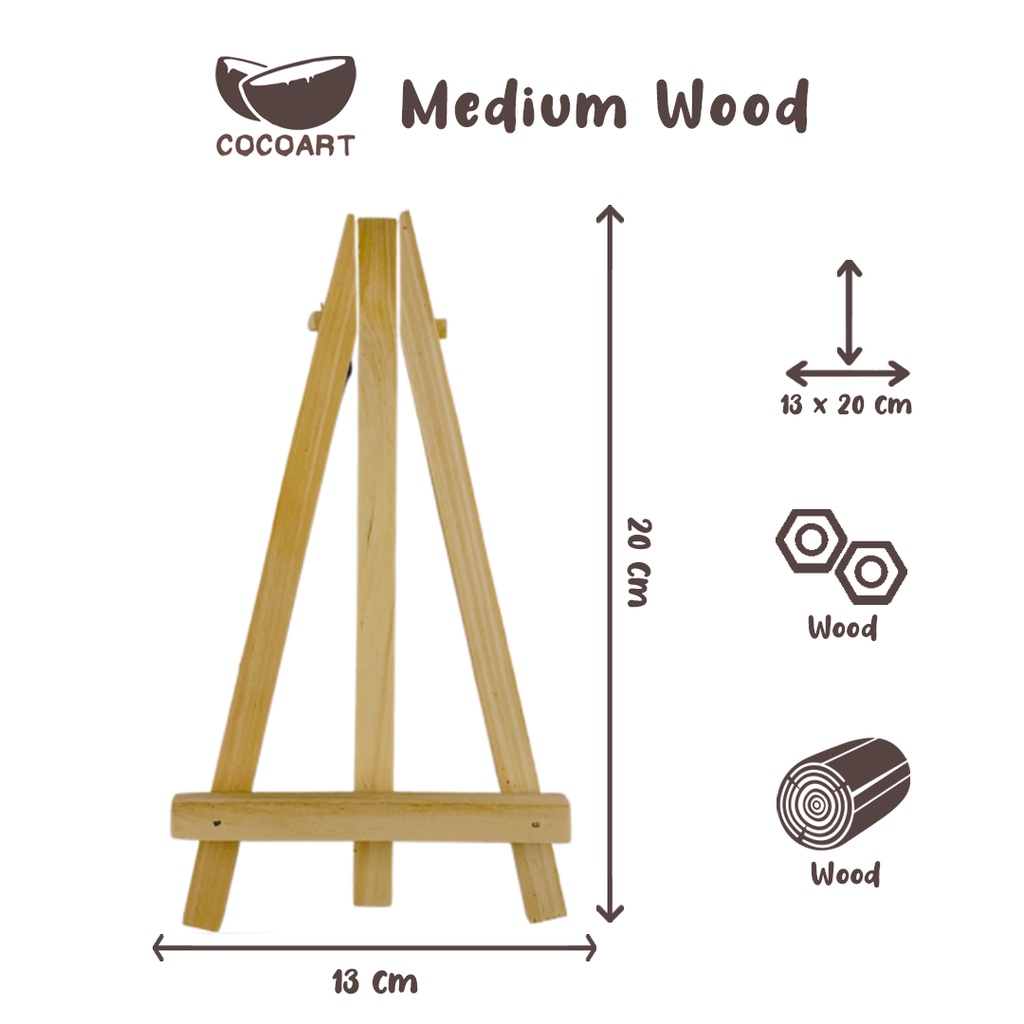 

Wooden Easel I Penyangga Kanvas Lukis I Tripod Kanvas 13 x 20 cm