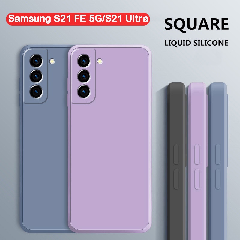 Soft Case Samsung Galaxy S21 Fe 5G Liquid Silikon Slim Skin Macaron Candy Bludru