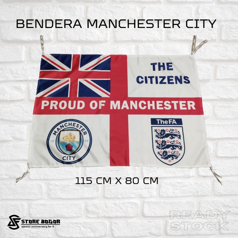 BENDERA MANCITY CITY MANCHESTER PUTIH FLAG BESAR TERMURAH