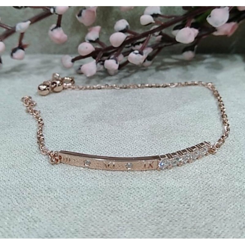 gelang plat rose gold 750