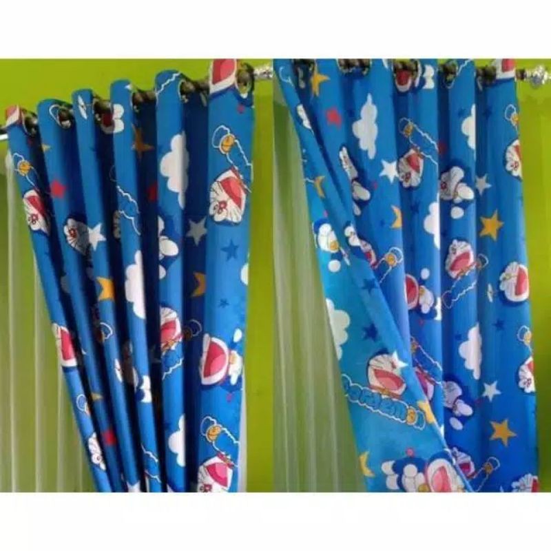 Gorden balckout doraemon 200x300 korden gordyn jendela pintu tirai hordeng panjang tinggi lebar pend