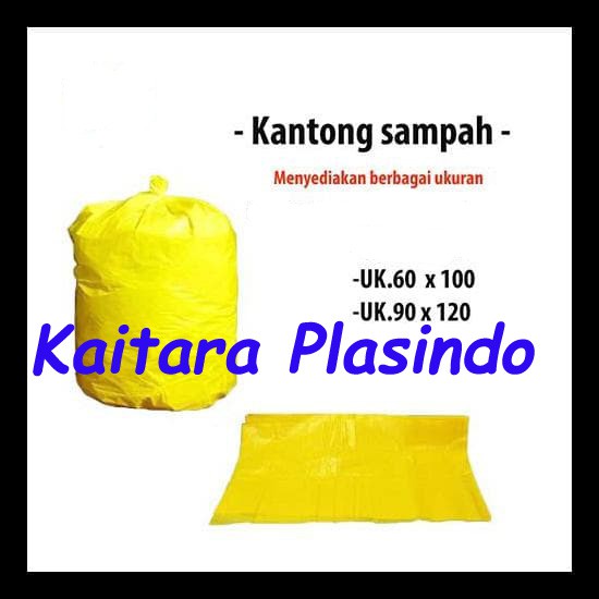 Plastik sampah medis 60x100 / plastik kuning / kantong sampah kuning