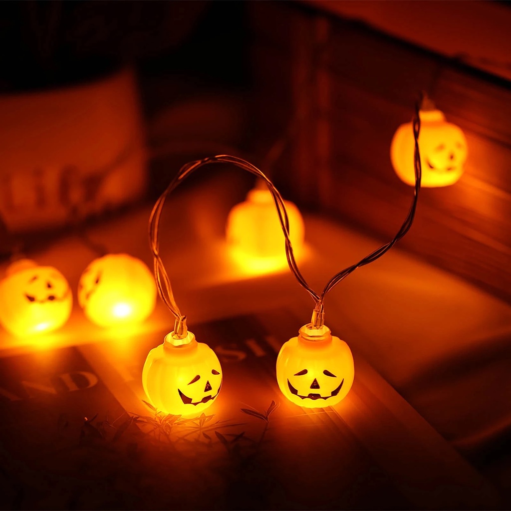 Lampu Tumblr LED Model Labu Halloween Panjang 1 / 3m Tenaga Baterai Untuk Dekorasi DIY/Hot Sale