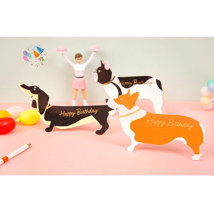 

kartu ucapan wish card model anjing lucu