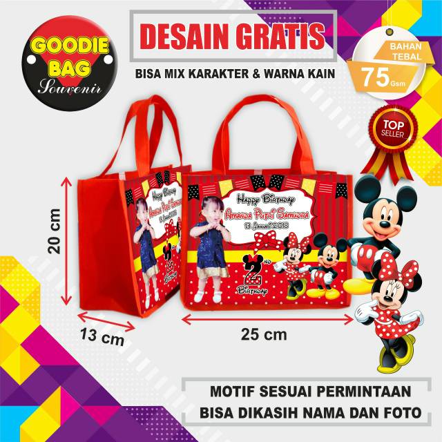 

Tas Souvenir tas ultah goodie bag ulang tahun custom