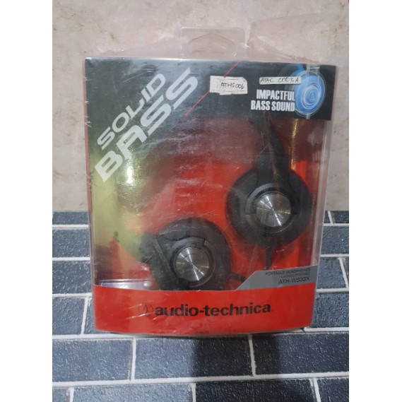 HEADPHONE AUDIO TECHNICA ATH WS33X SOLID BASS HEADSET RESMI ORIGINAL