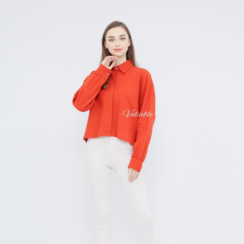 Emira Basic Shirt Linen Crinkle Valiable (M-XXL)