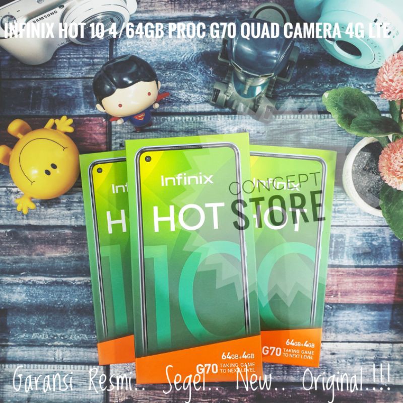 Infinix Hot 10 4/64GB Proc G70 Quad Camera 4G LTE.. Garansi Resmi.. Segel.. New