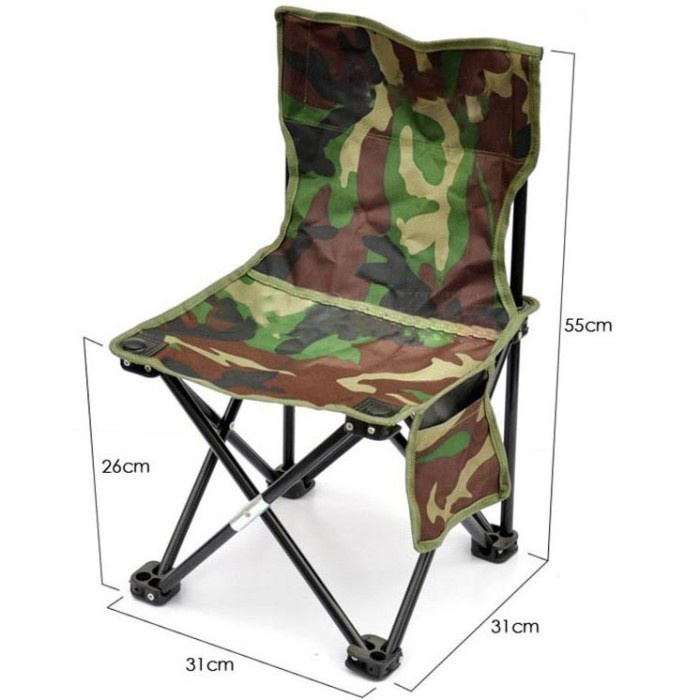 Folding Chair Motif Army Loreng Kursi Lipat Camping Mancing Outdoor