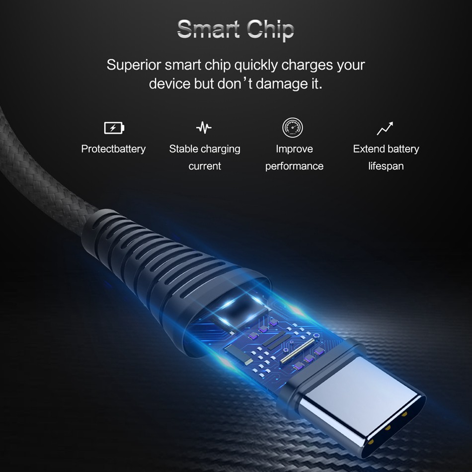 ROCK Hi-Tensile USB Typ C Cable Quick Charge &amp; Sync