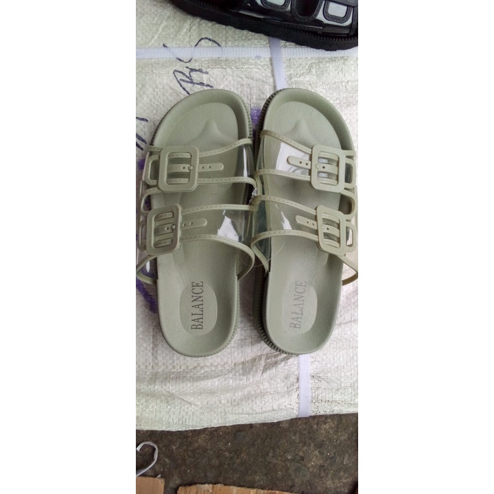 sandal selop jelly balace 1604-48 SIZE 37-40 Sandal wanita ban dua transparan terbaru