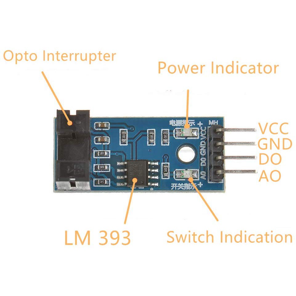 Slot Type IR Motor Count Counter Tacho Sensor Optocoupler Speed Kecepatan Module LM393 For Arduino