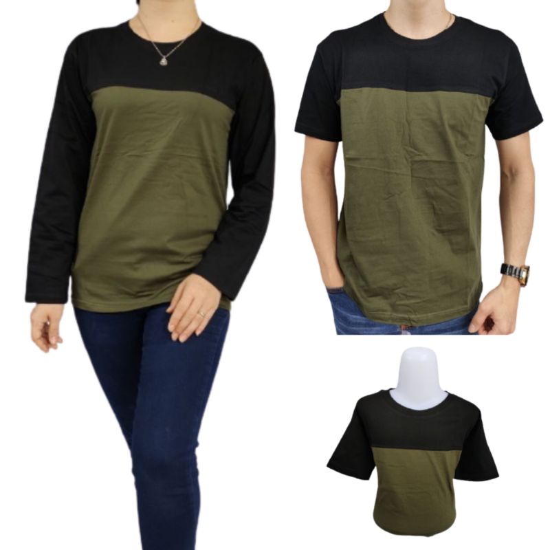 Baju Kapelan Keluarga Kaos Seragam Hitam Kombinasi Hijau Army Untuk Anak Dan dewasa