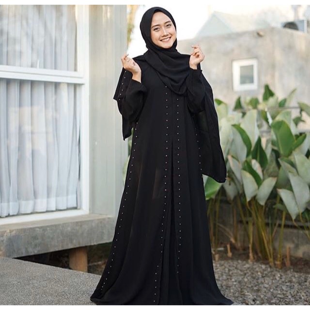 ABAYA PEARL GERAI ALIYAH / ABAYA JETBLACK (BOOKED)