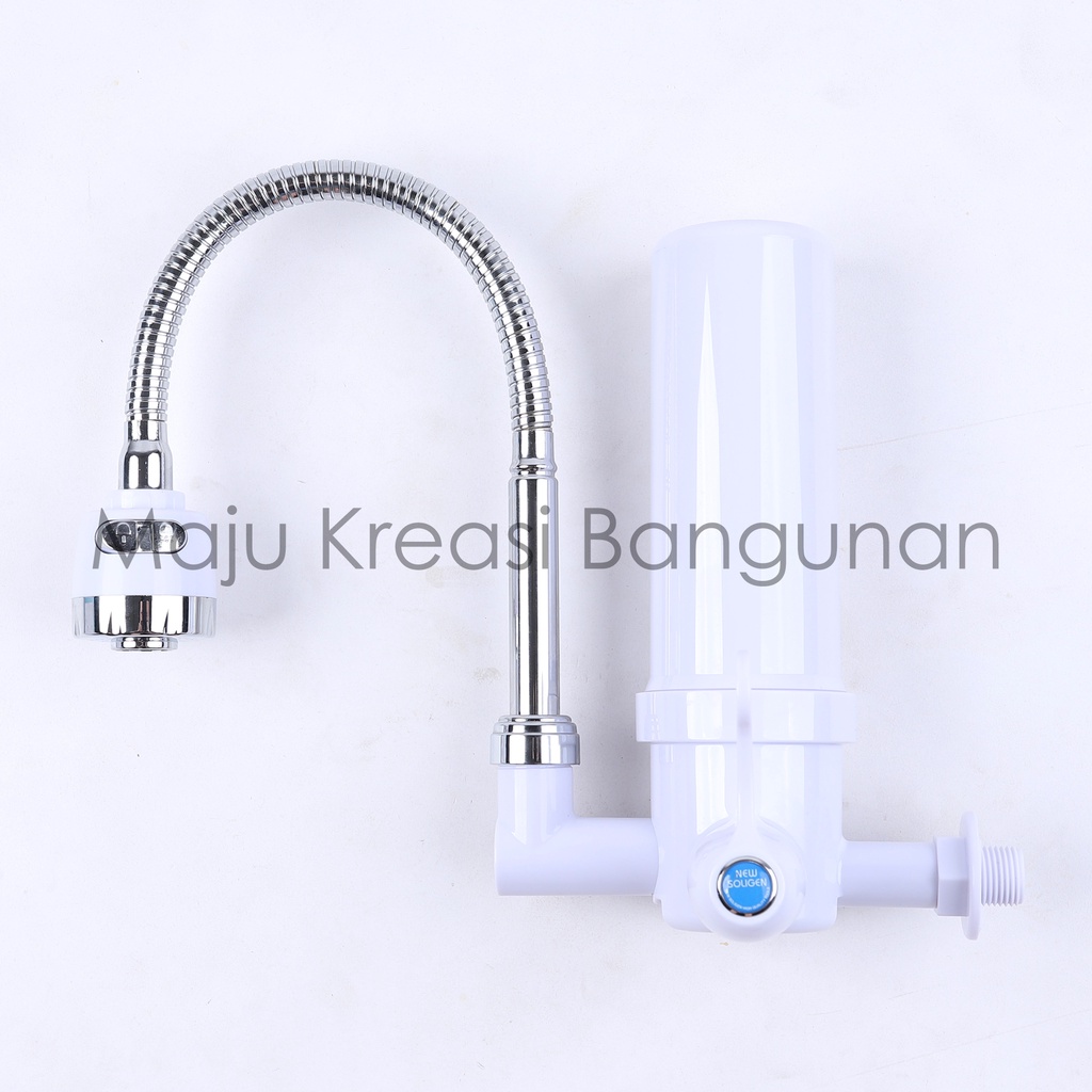 Kran Angsa Fleksibel Filter NEW SOLIGEN WSPC-1 Engkol PVC Chrome Keran Cuci Piring Tembok Sink Flexible Saringan WSPC1