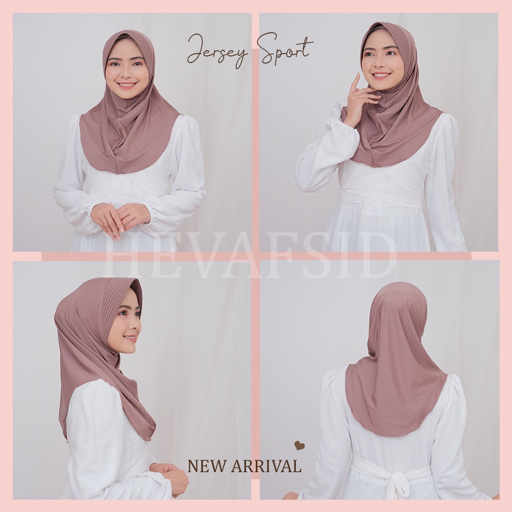 Khimar instant Hijab sport jersey premium grade A/ jilbab olahraga lycra instant jokowi