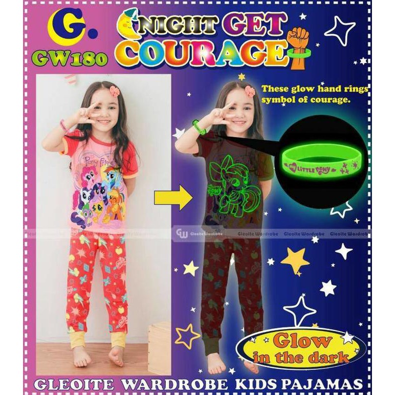 Piyama Baju Tidur Anak Perempuan GW Glow Little Pony Friends