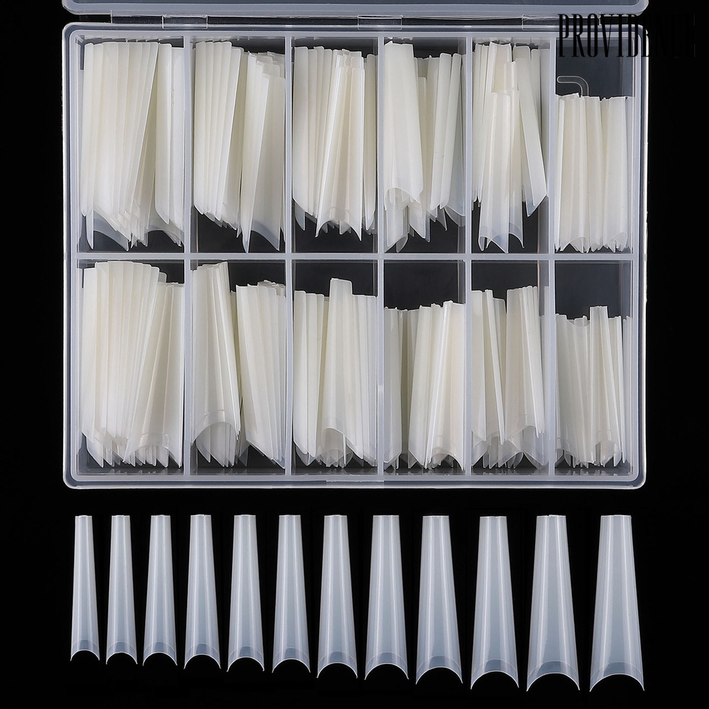 Providence 100Pcs/200Pcs Nail Form Mold Easy to Carry Reusable ABS False Nail Water Pipe Tips for Manicure