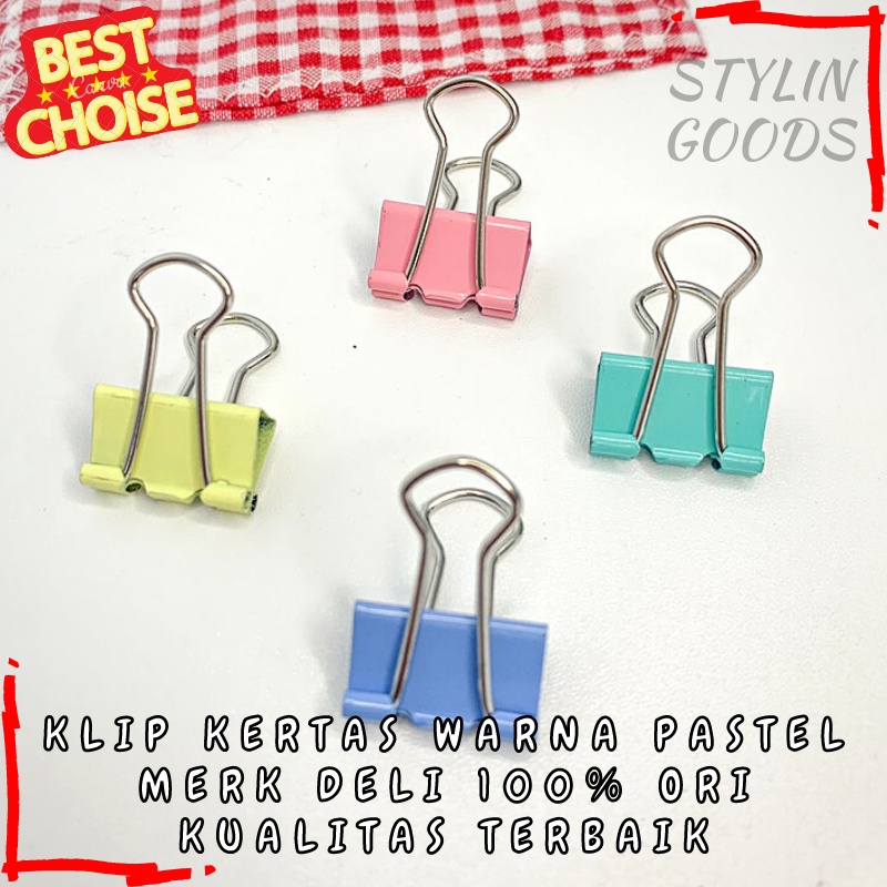 

DELI PENJEPIT KERTAS DOKUMEN / PAPERCLIP KLIP WARNA PASTEL / READY GROSIR BISA COD / ORIGINAL DELI