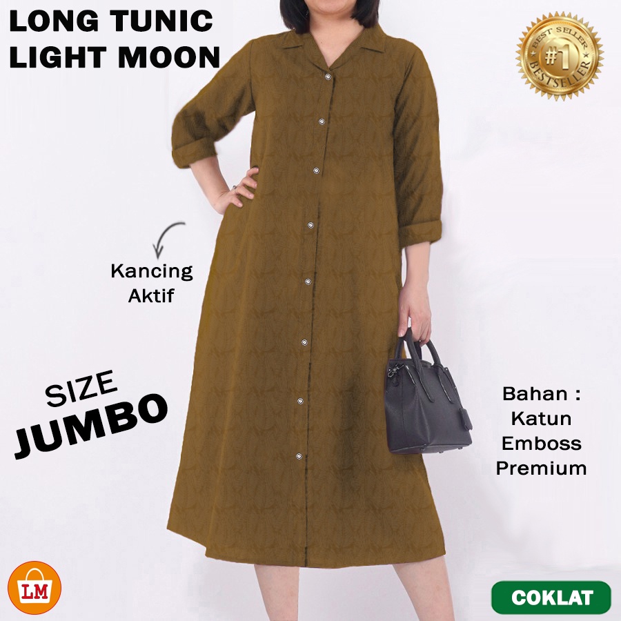 TERMURAH TERLARIS Baju Atasan Tunik Wanita Lengan Panjang LONG TUNIC MOON LIGHT TERBARU LMS 19549