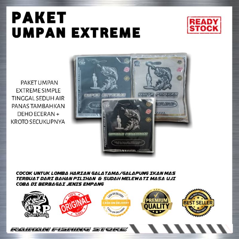 Paket Umpan Pelet Extreme ~ ( White Powder, Super Extreme, Extreme Perangsang Cocopandan )