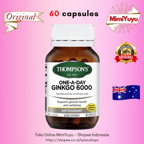 Thompsons One A Day Ginkgo 6000mg 60 Capsules Original