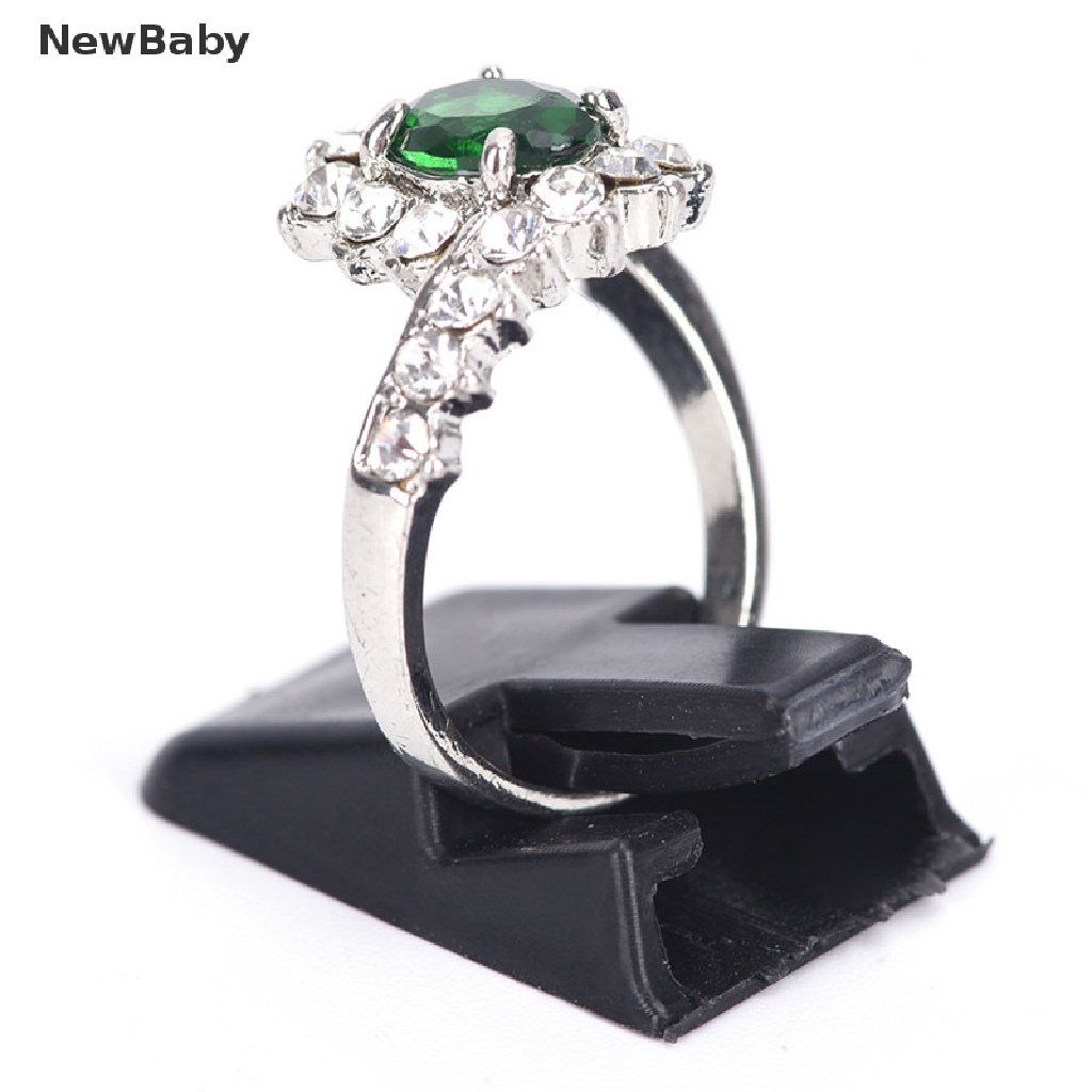 Newbaby 10Pcs Stand Holder Display Perhiasan Cincin Bahan Plastik Frosted