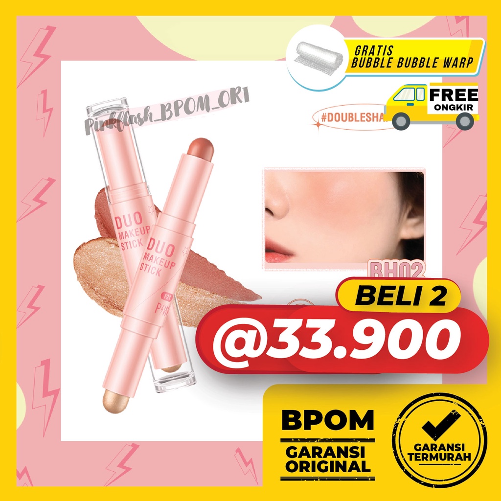 PINKFLASH #DoubleShaping Magic Shaping Flicker Honey Pinkflash DUO Makeup Stick Pinkflash Creamy Smooth Highlighter Shimmer Pinkflash Contour Stick Pinkflash Blush On Stick Pinkflash Highlighter Stick