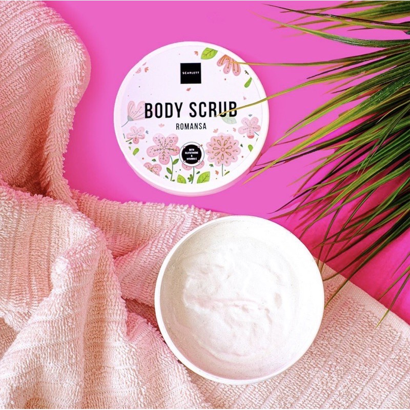 SCARLETT - Romansa Whitening Body scrub / Lulur Badan Pemutih Badan, Perontok Daki